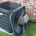 air conditioner condenser fan close up