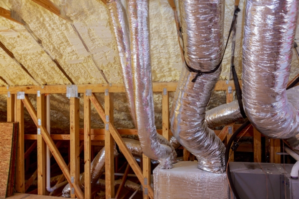 HVAC ductwork installed at home