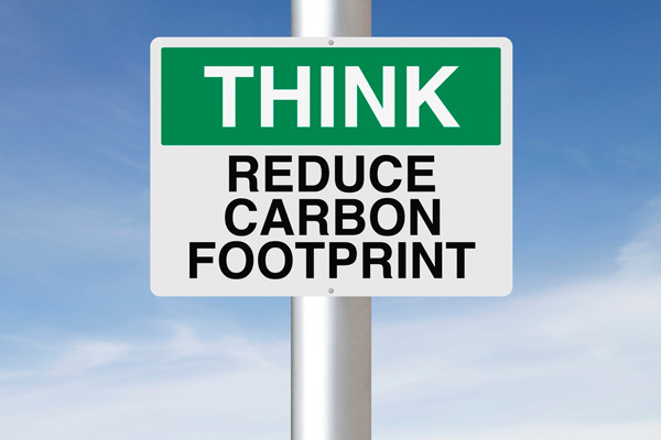 think reduce carbon footprint sign